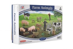 Set de granja casera de ovejas de plástico con accesorios