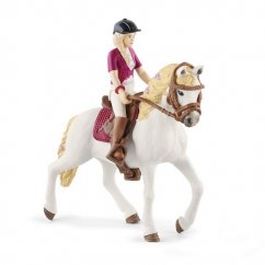 Schleich 42540 Sofia blondă cu articulații mobile, călare pe cal