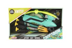 Pistol/arbaletă cu arc cu ventuze din plastic de 25 cm + 3 săgeți în cutie