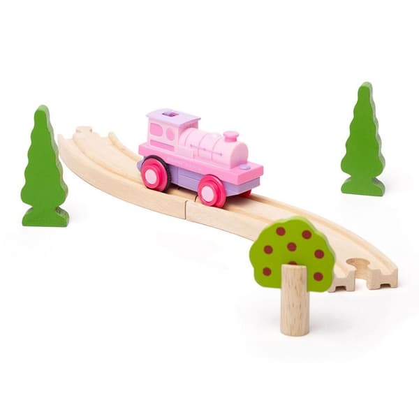 Bigjigs Rail Locomotiva elettrica rosa forte