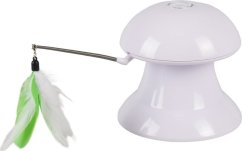 Flamingo Interaktivní hračka pro kočky lazer a peří 2v1 18x17cm