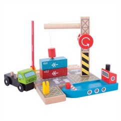 Cour de transbordement de conteneurs ferroviaires Bigjigs
