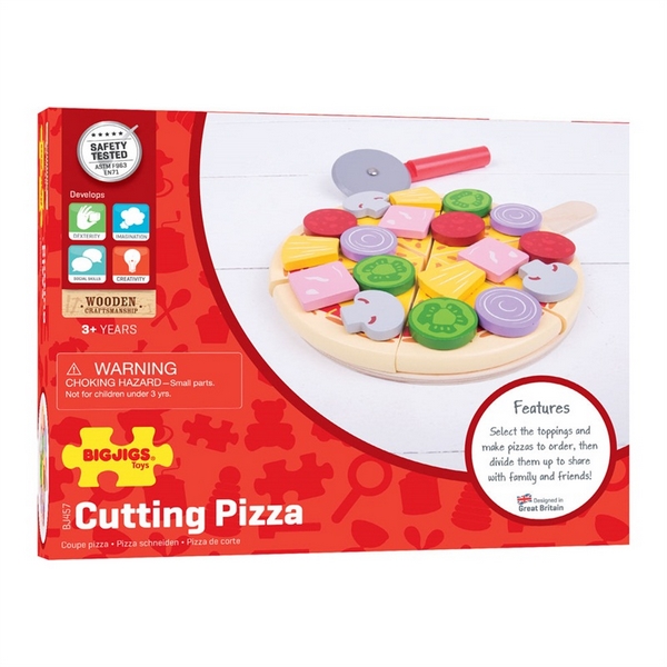 Bigjigs Toys Dřevěná krájecí pizza