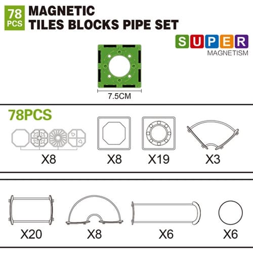 Magnetická stavebnice Kuličkodráha maxi 78 ks