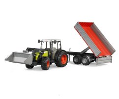 Bruder 2112 Tractor CLAAS Nectis 267F + încărcător frontal + vagon basculant