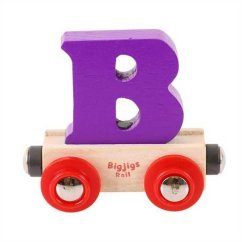 Bigjigs Rail Wagon Calea ferată din lemn pentru trenuri - litera B