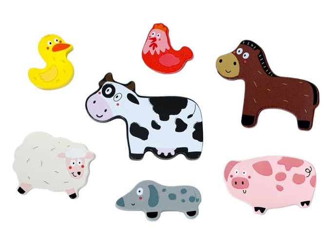 2Kids Toys Dřevěné puzzle Veselá farma propojitelné