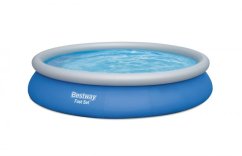 Okrągły basen naziemny Bestway Fast Set, filtracja nabojowa, średnica 4,57 m, wysokość 84 cm