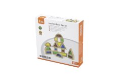 Dřevěné kostky barevné - 16 kusů