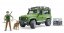 Bruder 2587 Land Rover Defender, vadász és kutya figura