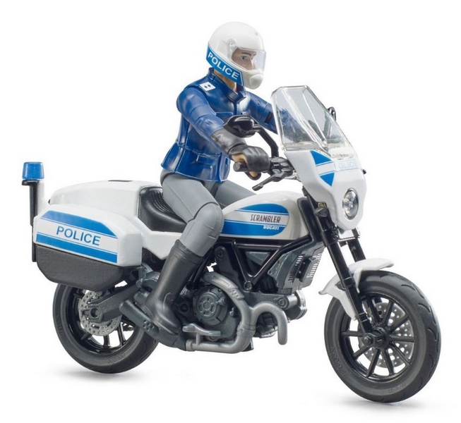 Bruder 62731 BWORLD Policajný motocykel Ducati Scrambler s figúrkou
