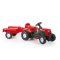 Ranchero pedálos traktor mellékvágányokkal, piros színben
