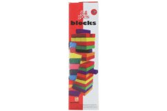 Tour de jenga en bois coloré