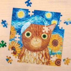 Mudpuppy Puzzle Vincat van Gogh umenie mačky v plechovke 100 dielikov