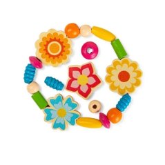 Bigjigs Toys Zestaw drewnianych koralików Summer Flowers
