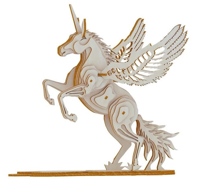 Woodcraft Puzzle 3D in legno Unicorno