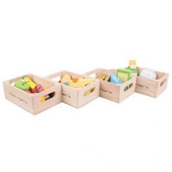 Bigjigs Toys set de comida sana en cuatro cajas 2