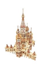Woodcraft Wooden 3D Puzzle Templul Sfântului Vasile cel Binecuvântat natural