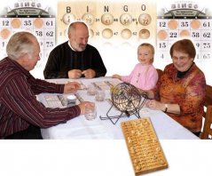 Drewniane gry bingo na małych nóżkach