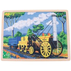 Bigjigs Toys Puzzle in legno Treno storico Razzo 35 pezzi