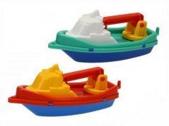 Hajó / Boat in water műanyag 14x7cm 2 színű