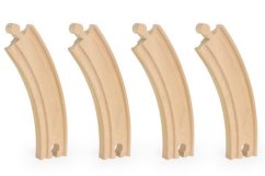 Binari in legno curva lunga 4 pezzi