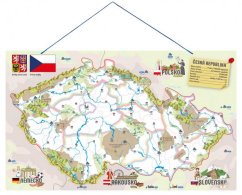 Magnetická mapa ČR s obrázky a společenská hra, 3 v 1
