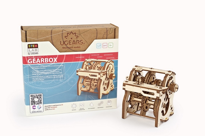 Ugears 3D Puzzle Mecánico de Madera STEM Educativo Caja de cambios