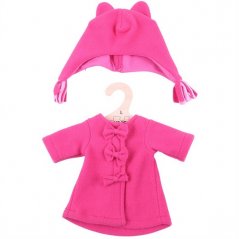 Bigjigs Toys Piros kabát sapkával babának 38 cm-es babához