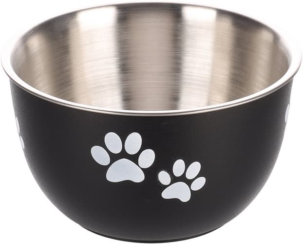 Flamingo Kena Miska pro psy s víkem Černá/stříbrná S 600ml