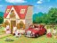 Sylvanian Families - 5448 Červené rodinné cestovné auto s kočíkom a autosedačkou
