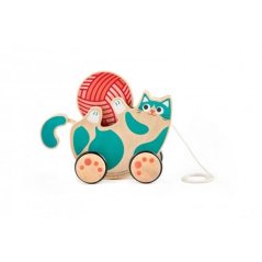Jouet à tirer - Chaton avec hochet