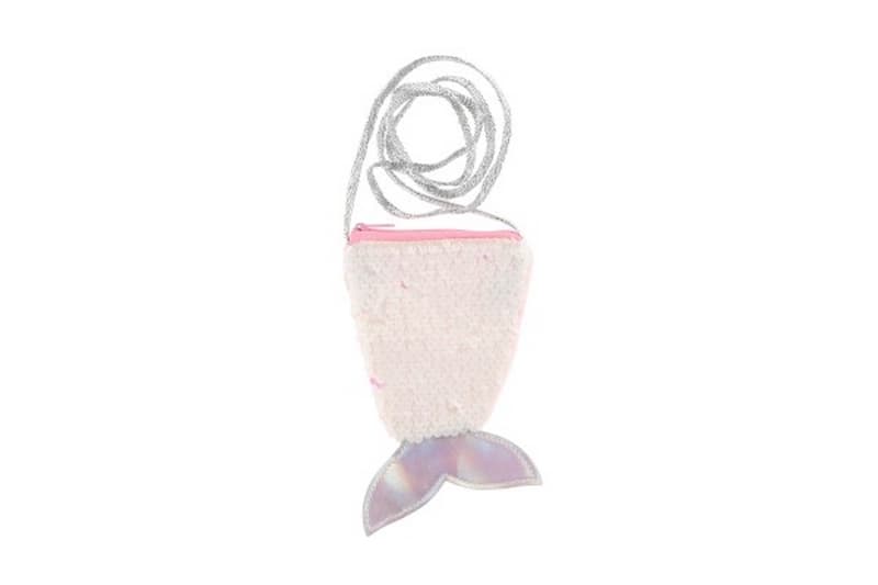 Kabelka morská panna s flitrami meniaca sa látka ružová 10x16cm v taške