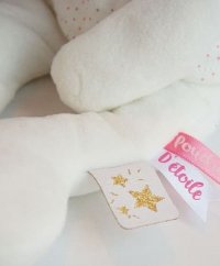Doudou Ajándék készlet - Plüss játék rózsaszín nyuszi - csillag 25 cm