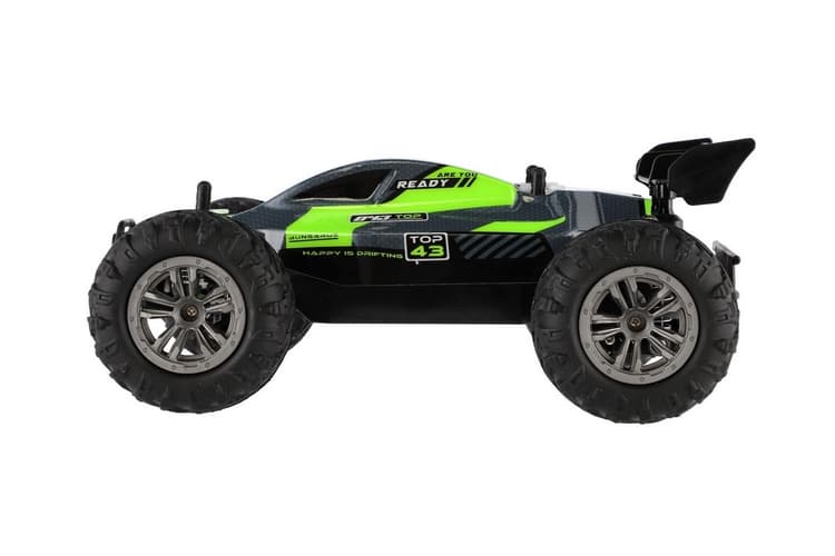 Auto RC Buggy rychlostní 2,4GHz plast 25cm na baterie zelené v krabici 31x14x18cm