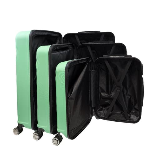 Bavy Cestovní kufr skořepinový Waves Light green - set 3 ks