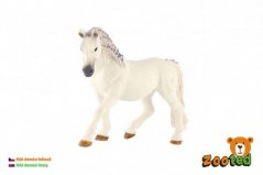 Koń domowy biały zootechniczny plastikowy 13cm w torebce