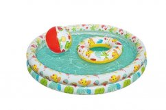 Set gonflabil Bestway - piscină 112cm, cerc de înot 51cm, minge 41x15cm