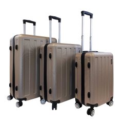 Bavy Cestovní kufr skořepinový Stripes Gold beige - set 3 ks