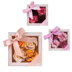 Savon fleur de rose 4x4g en boîte cadeau