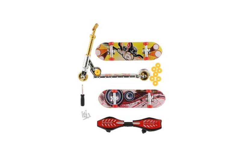 Zestaw skateboard śruba, finger scooter, waveboard z tworzywa sztucznego z akcesoriami