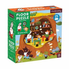 Mudpuppy Puzzle de suelo Guardería del bosque con piezas de formas 25 piezas