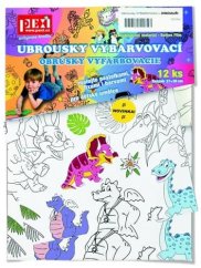 Serviettes de table à colorier 12 pcs dinosaures en plastique dans un sac 30x42x1cm