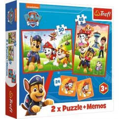 Puzzle 2în1 + joc de memorie Echipa de câini Paw Patrol 27,5x20,5cm în cutie 28x28x6cm