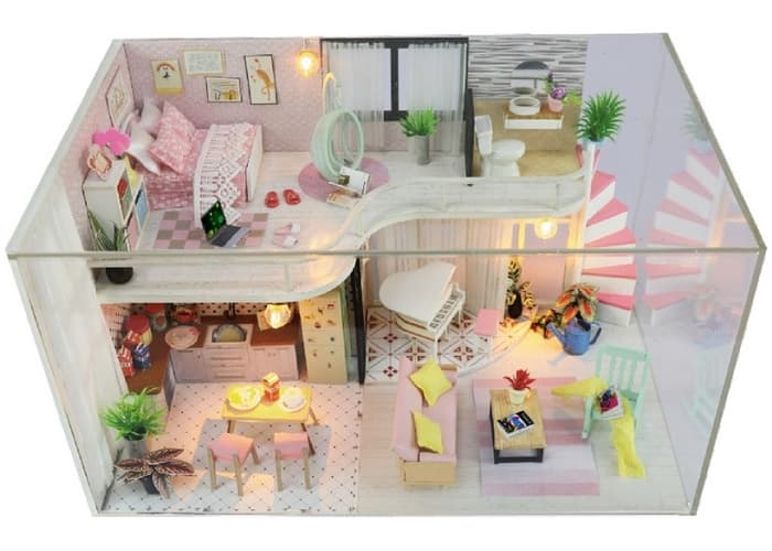 Maison miniature pour enfants Maison de la mélodie rose d'Anne
