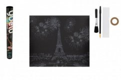 Škrabací obrázek barevný Eiffelova věž v tubě