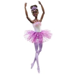 Barbie ballerine magique lumineuse avec jupe violette