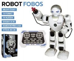Robot RC FOBOS Warrior mers pe jos din plastic 40cm pe baterie și conexiune USB
