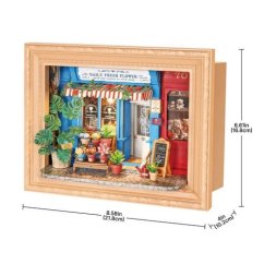 Puzzle 3D din lemn RoboTime într-o ramă Florărie