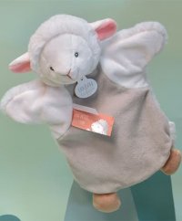 Doudou Marionnette mouton en peluche 25 cm